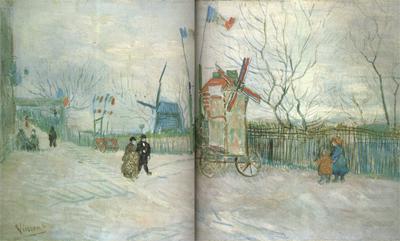 Vincent Van Gogh Street Seene in Montmartre:Le Moulin a Poivre (nn04) china oil painting image